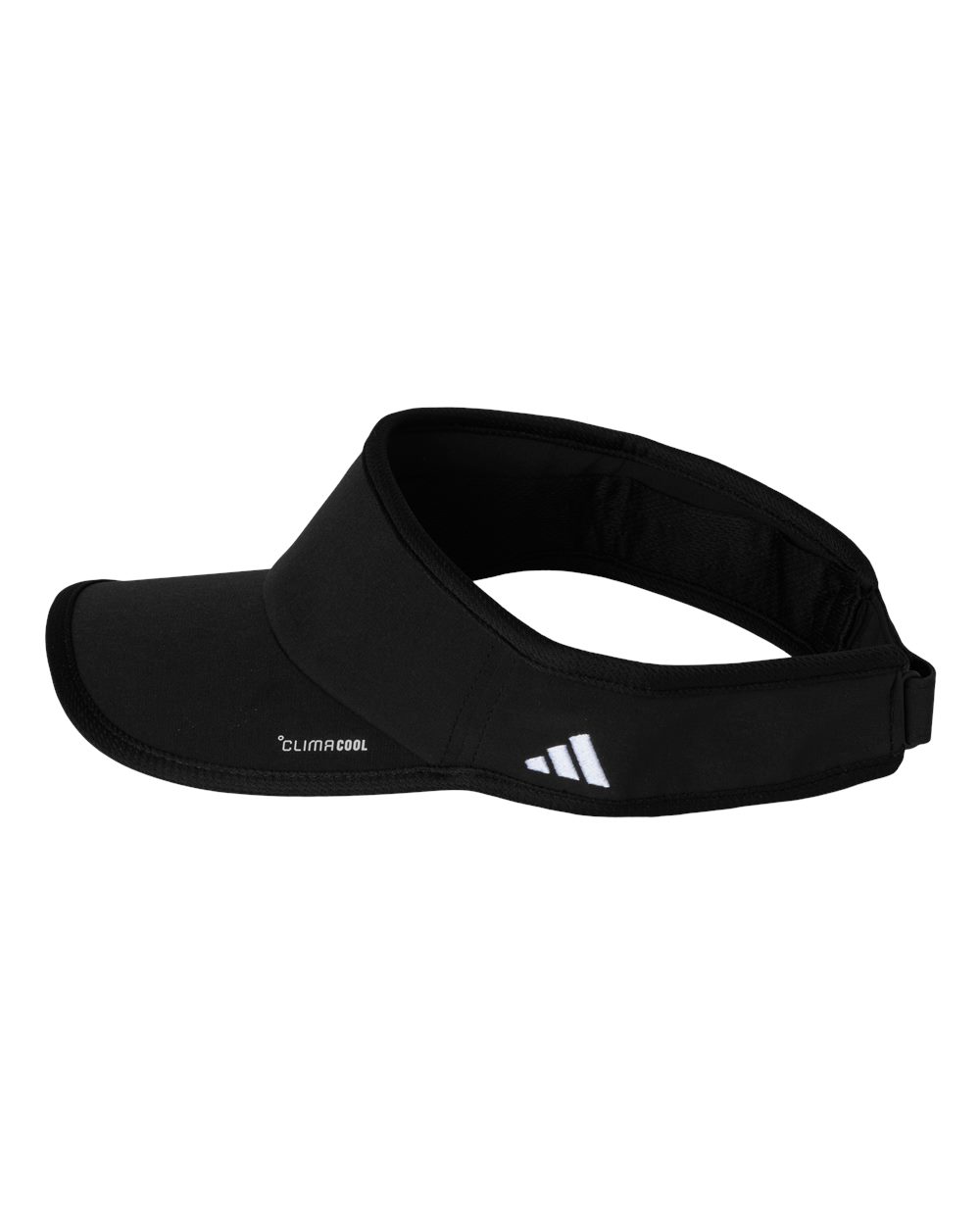 adidas Superlite 3 visor in black with white trim, side view