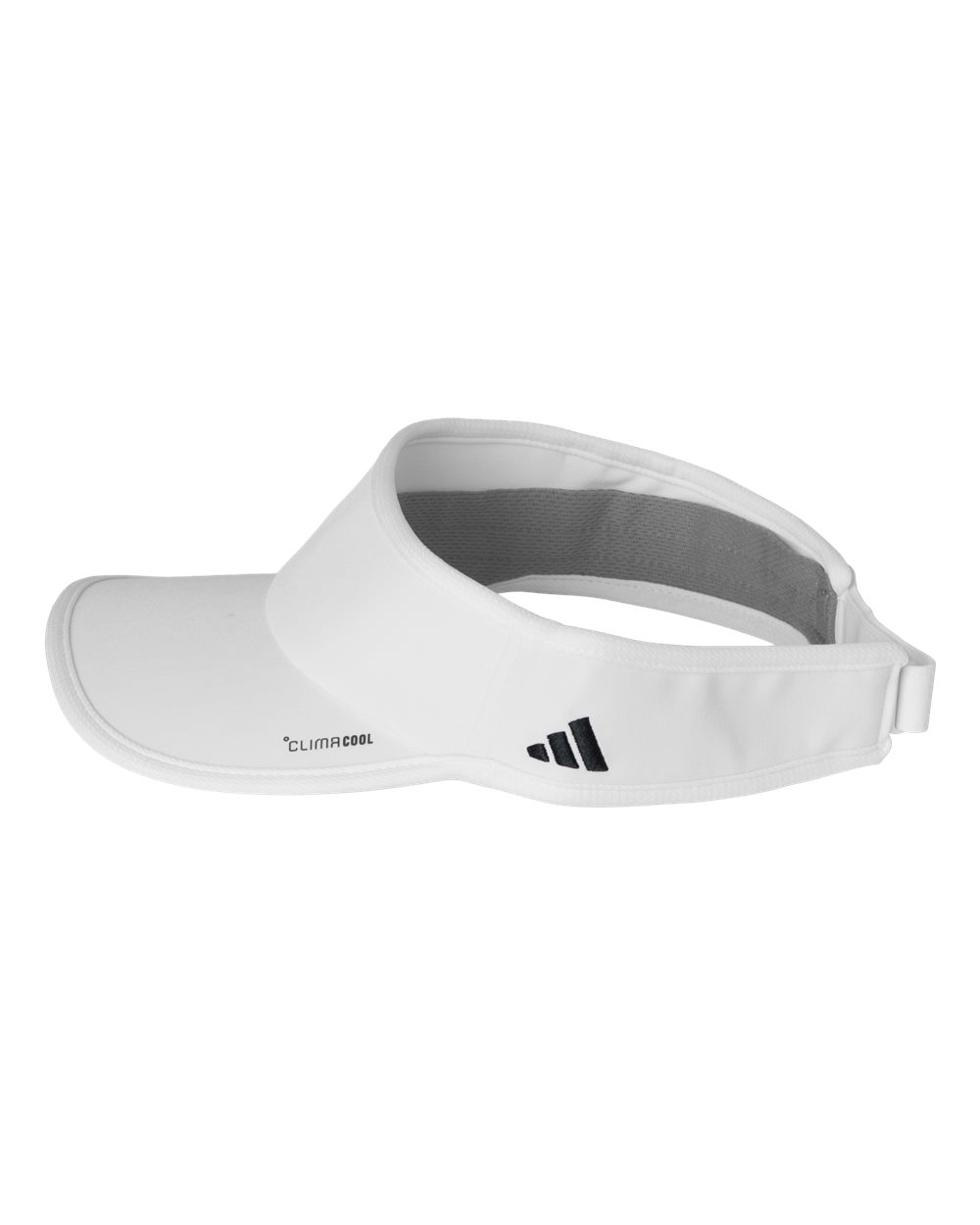 adidas Superlite 3 visor in white with black trim, side view