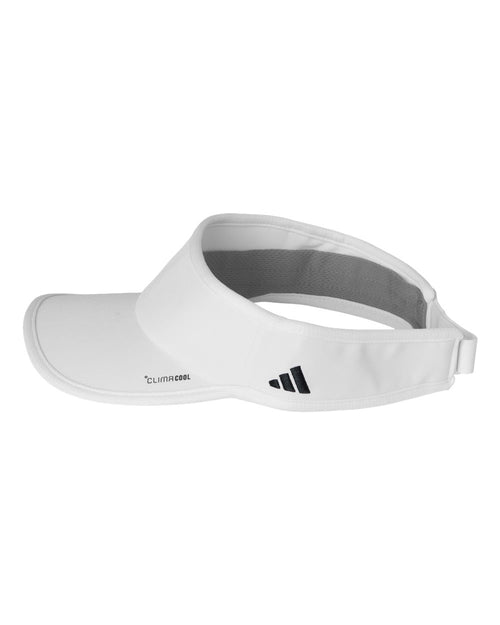 adidas Superlite 3 visor in white with black trim, side view