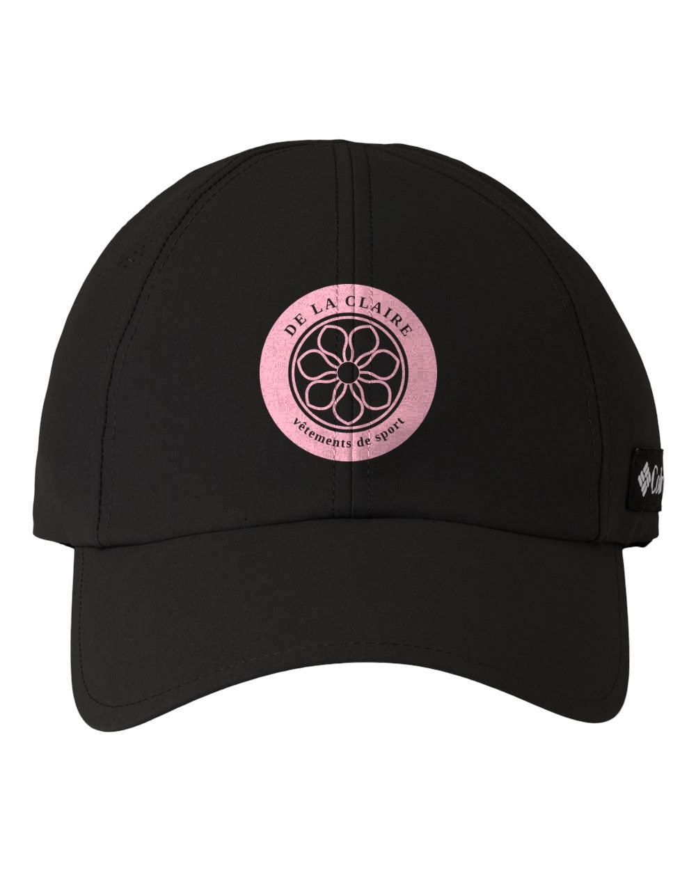 Badge Cap — Columbia, Black, printed badge in Pink