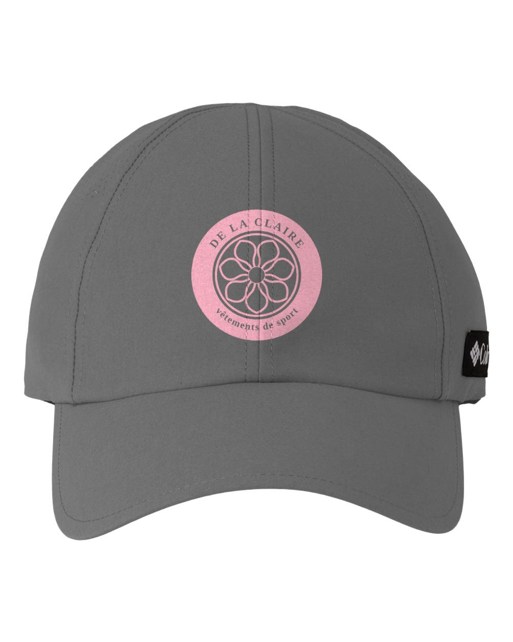 Badge Cap — Columbia, City Grey, printed badge in Pink