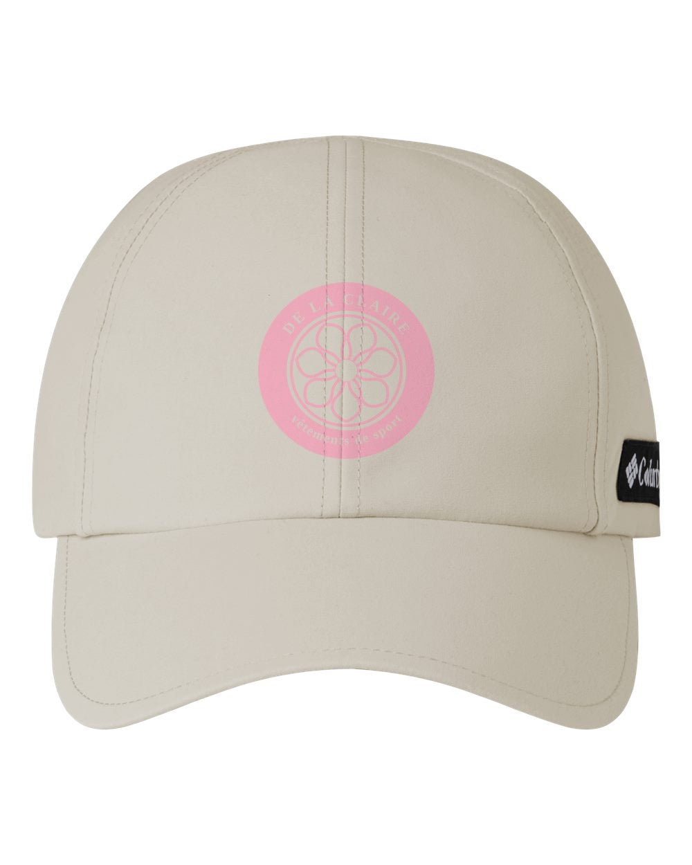 Badge Cap — Columbia, Fossil, printed badge in Pink