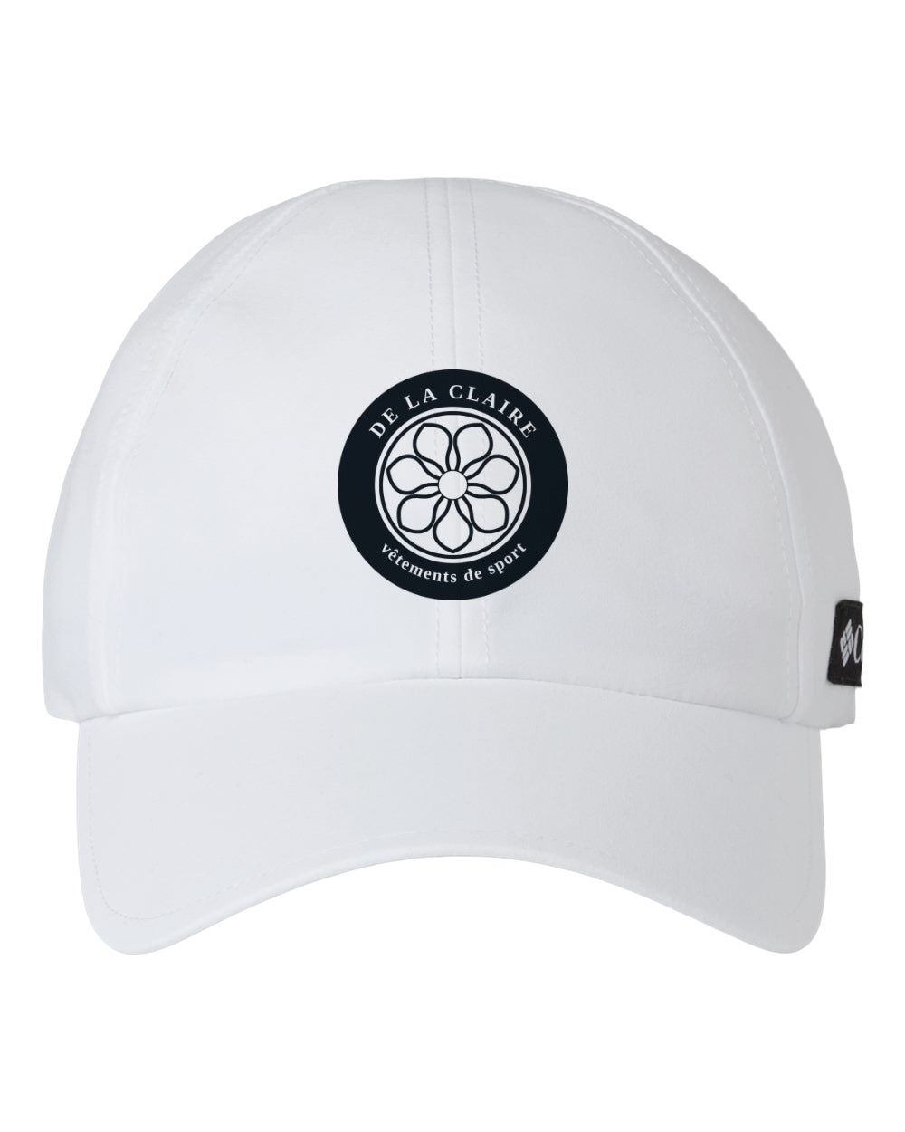 Badge Cap — Columbia, White, printed badge in Black