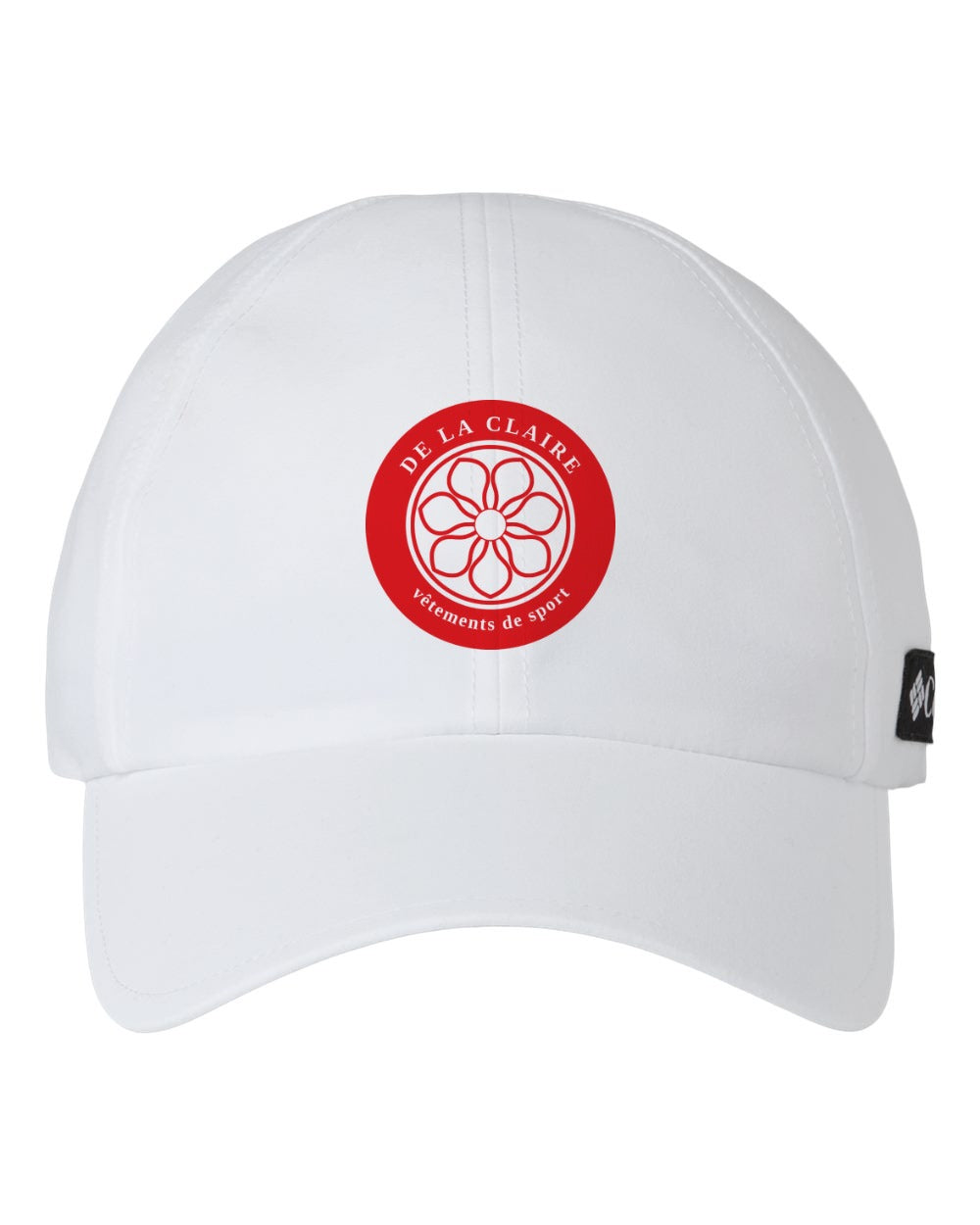 Badge Cap — Columbia, White, printed badge in Red