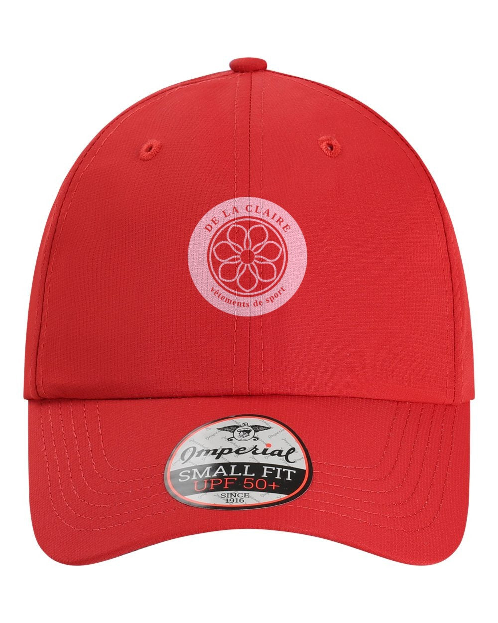 Badge Cap — Imperial, Red, printed badge in Pink