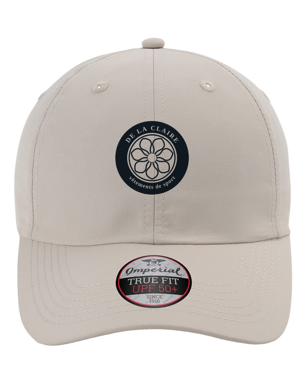 Badge Cap — Imperial, Beige, printed badge in Black