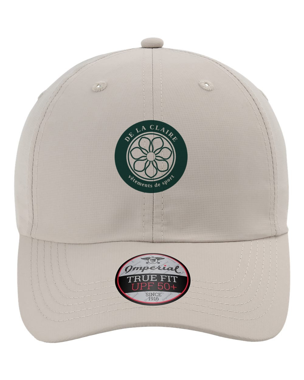 Badge Cap — Imperial, Beige, printed badge in Green
