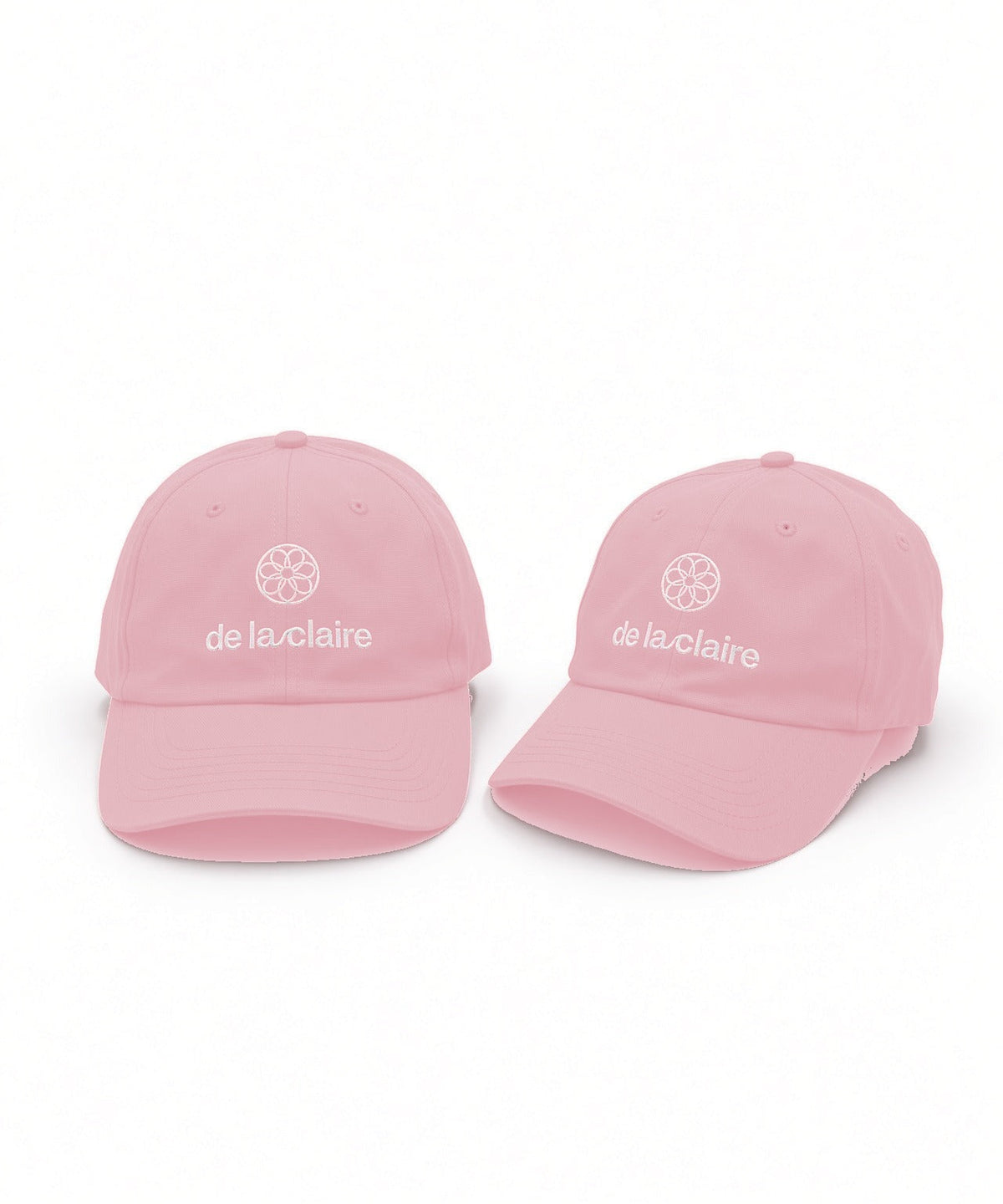 De La Claire Signature Cap in Pink, front and side view